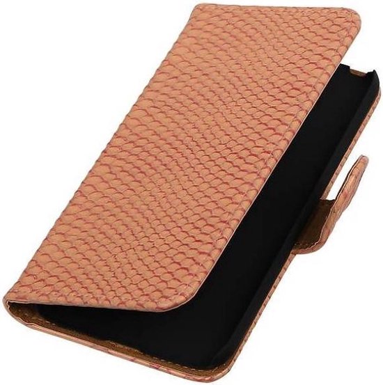 Snake Bookstyle Wallet Case Hoesje - Geschikt voor LG G5 Licht Roze