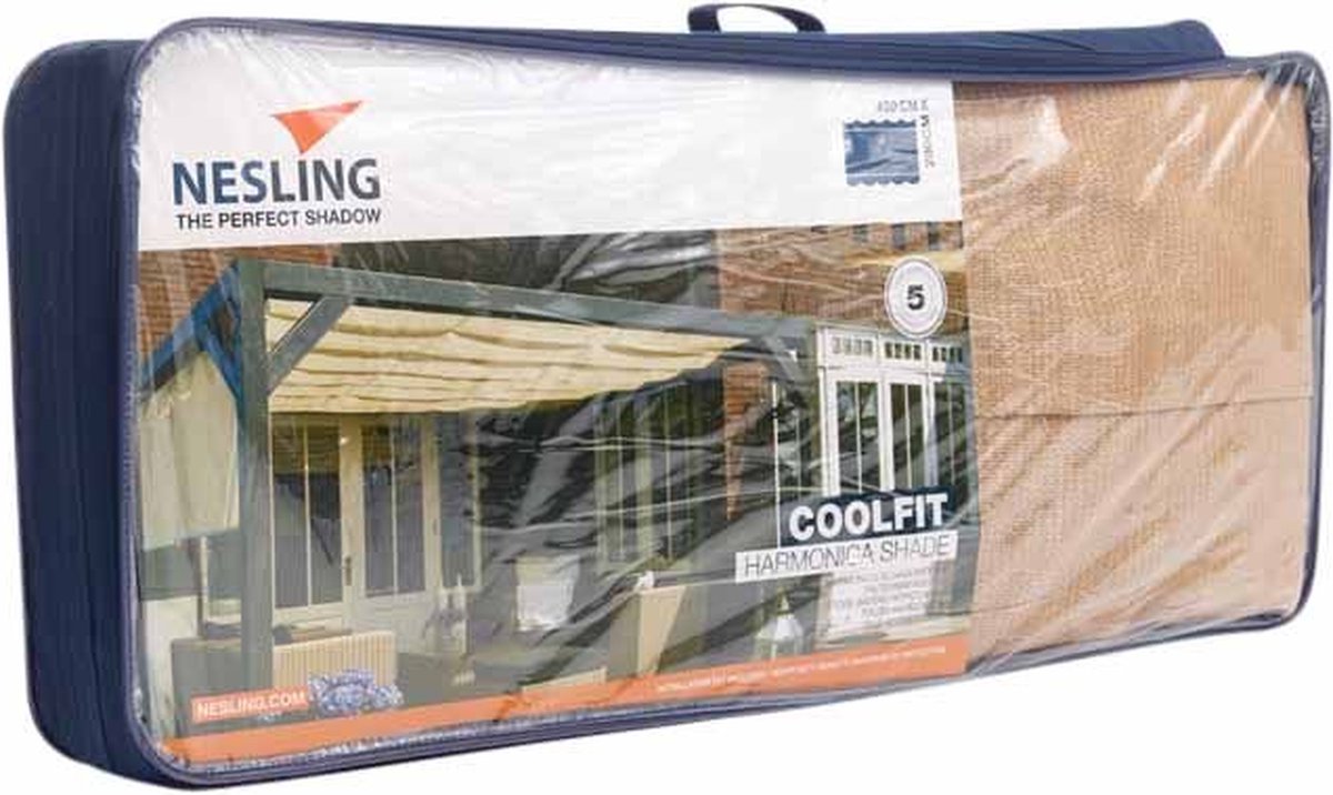 Nesling Voile d'ombrage rétractable, B200xL400cm, Sable