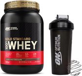 Optimum Nutrition Gold Standard 100% Whey Protein Bundle - Double Rich Chocolate Protein Powder + ON Shaker - 900 grammes (28 portions)