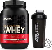 Optimum Nutrition Gold Standard 100% Whey Protein Bundle - Cookies & Cream Protein Powder + ON Shaker - 900 grammes (28 portions)