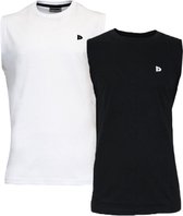 2-Pack Donnay T-shirt zonder mouw - Sportshirt - Heren - White/Black - maat L