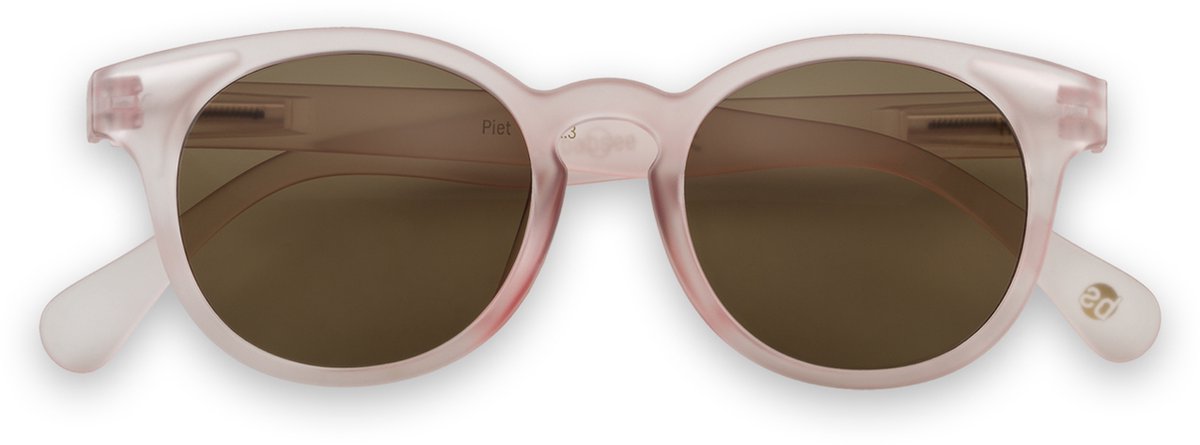 Babsee zonnebril - model Piet Bruin Roze Doorzichtig, flexibele pootjes met brillenhoes en doekje