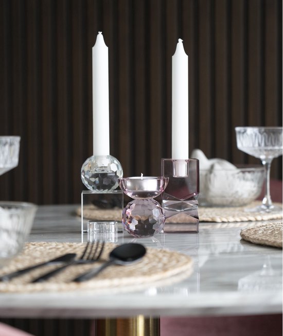 Geladen Verkoper Dageraad House Nordic | Mira | Glazen kandelaar roze | Voorjaar | Valentijn cadeau  voor vrouw |... | bol.com