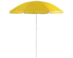 Strand/tuin parasol verstelbaar - geel - nylon - 200 cm - UV bescherming