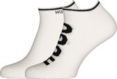 HUGO logo sokken (2-pack) - unisex enkelsokken - wit - Maat: 39-42