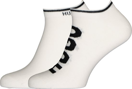 Chaussettes à logo HUGO (lot de 2) - socquettes unisexes - blanc - Taille : 39-42
