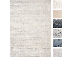 Premium Laagpolig Woonkamer Vloerkleed – 155 cm X 230 cm – Lichtgrijs – Modern Tapijt – Geschikt voor Vloerverwarming