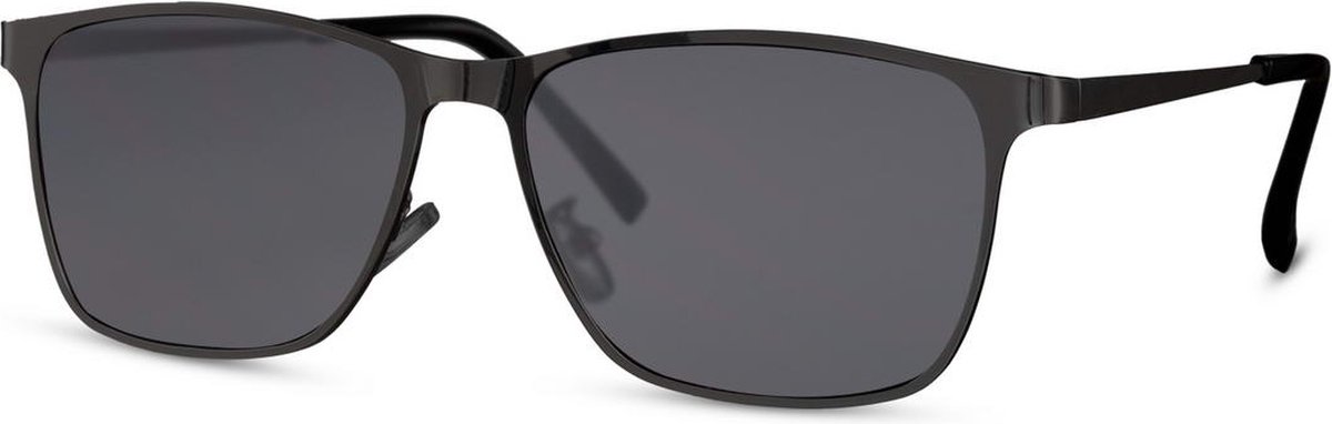 Joboly Rechthoekige Zonnebril - Zwart Frame - Zwarte Lenskleur - Heren