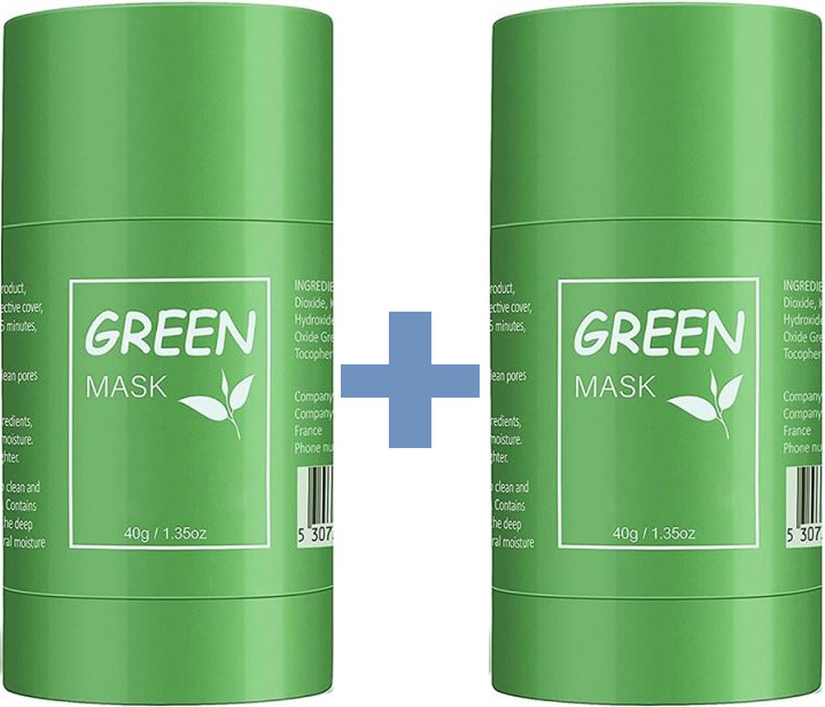 Green Mask Stick – 2 stuks – Gezichtsmasker – Gezichtsverzorging - Mee-eters Verwijderen – Natuurlijk product - Merkloos