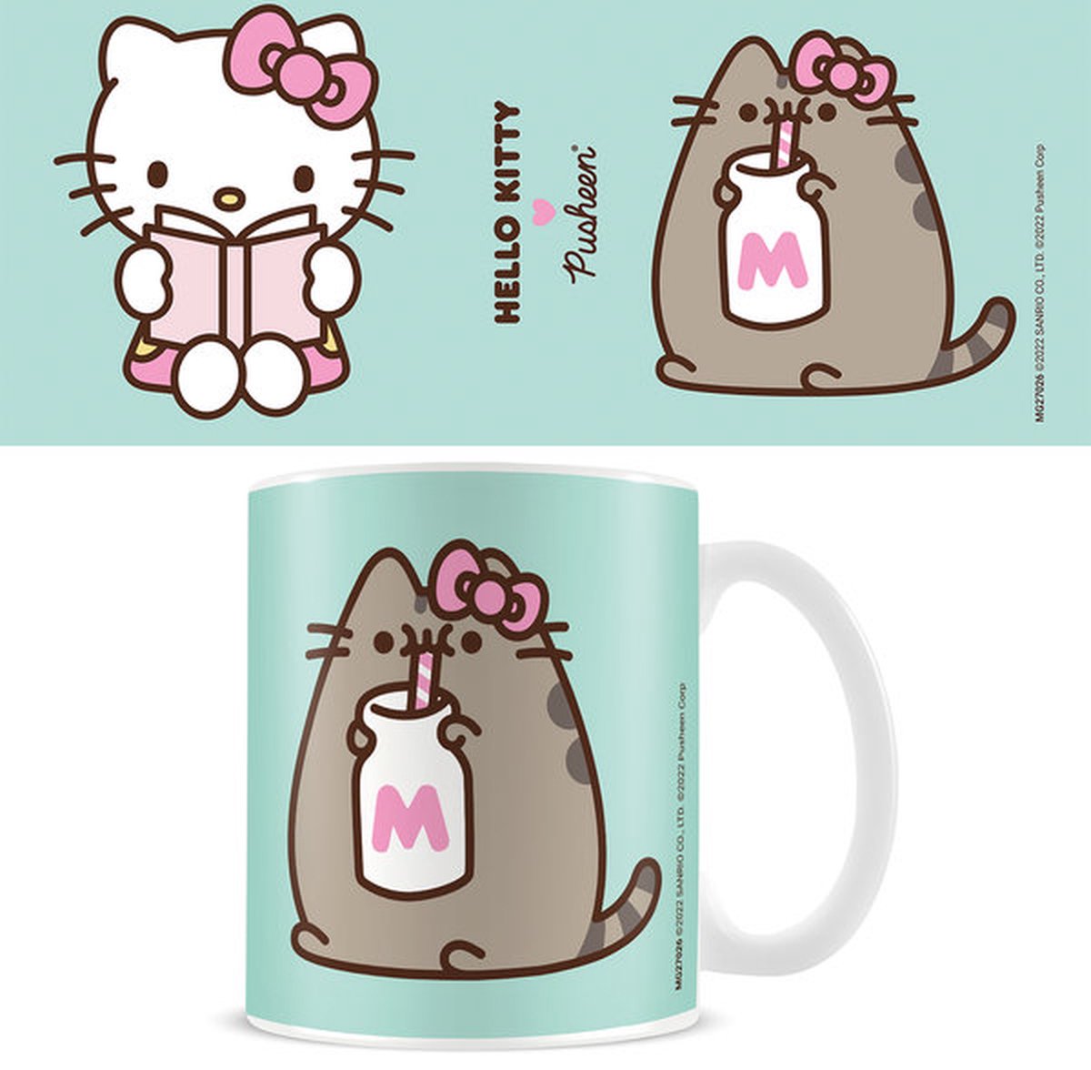 Pusheen x Hello Kitty A Good Book And A Glass Of Milk - Mok 300 ml