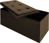 Canapé-lit - 80cm - avec - rangement - en - marron