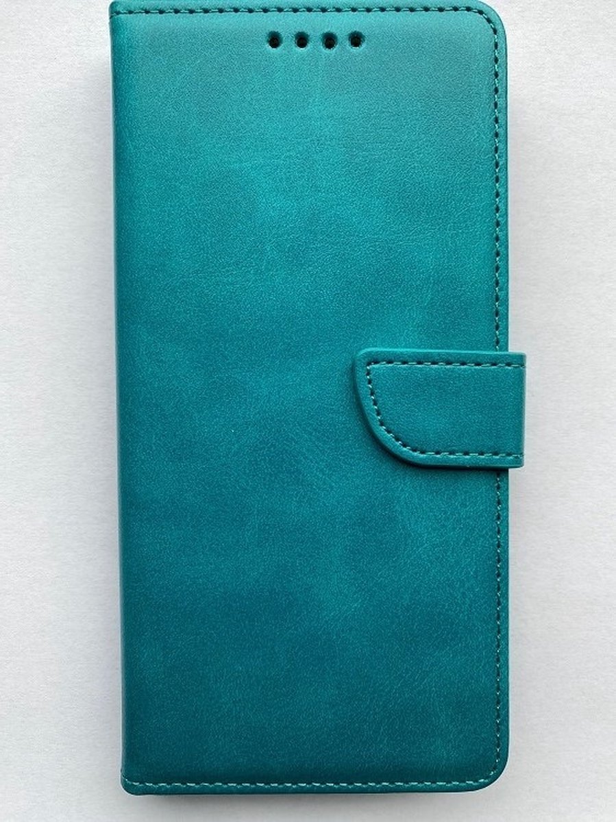 Samsung Galaxy A22 5g hoesje - Kunstleer Book Case - Turquoise met extra ruimte voor briefgeld