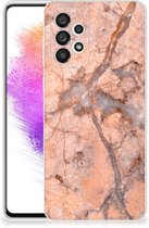 Leuk Case Geschikt voor Samsung Galaxy A73 5G Telefoonhoesje Marmer Oranje