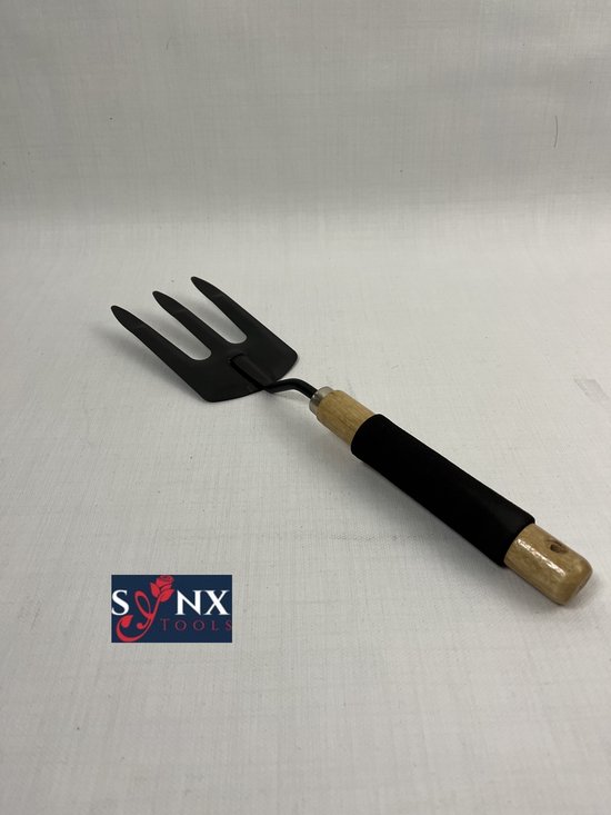 Synx Tools Tuinvork Mini Spitvork Metaal 36 cm - hark - Mini tuingereedschap - Onkruidverwijderaar - Handgereedschap - Moestuin benodigheden van Synx Tools — afbeelding 3
