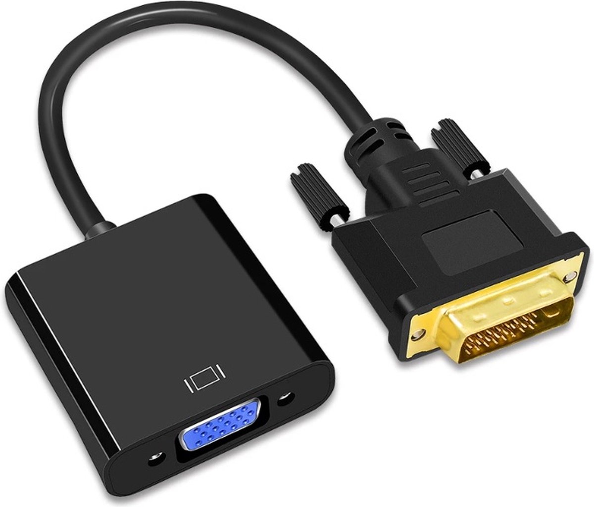 SVH Company DVI D 24+1 Male naar VGA Female Adapter FULL HD 1080P ondersteuning - Zwart