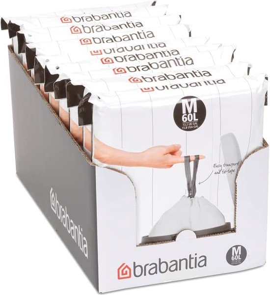 Brabantia PerfectFit sac poubelle avec fermeture code M, 60 litres, 6  rouleaux x 20