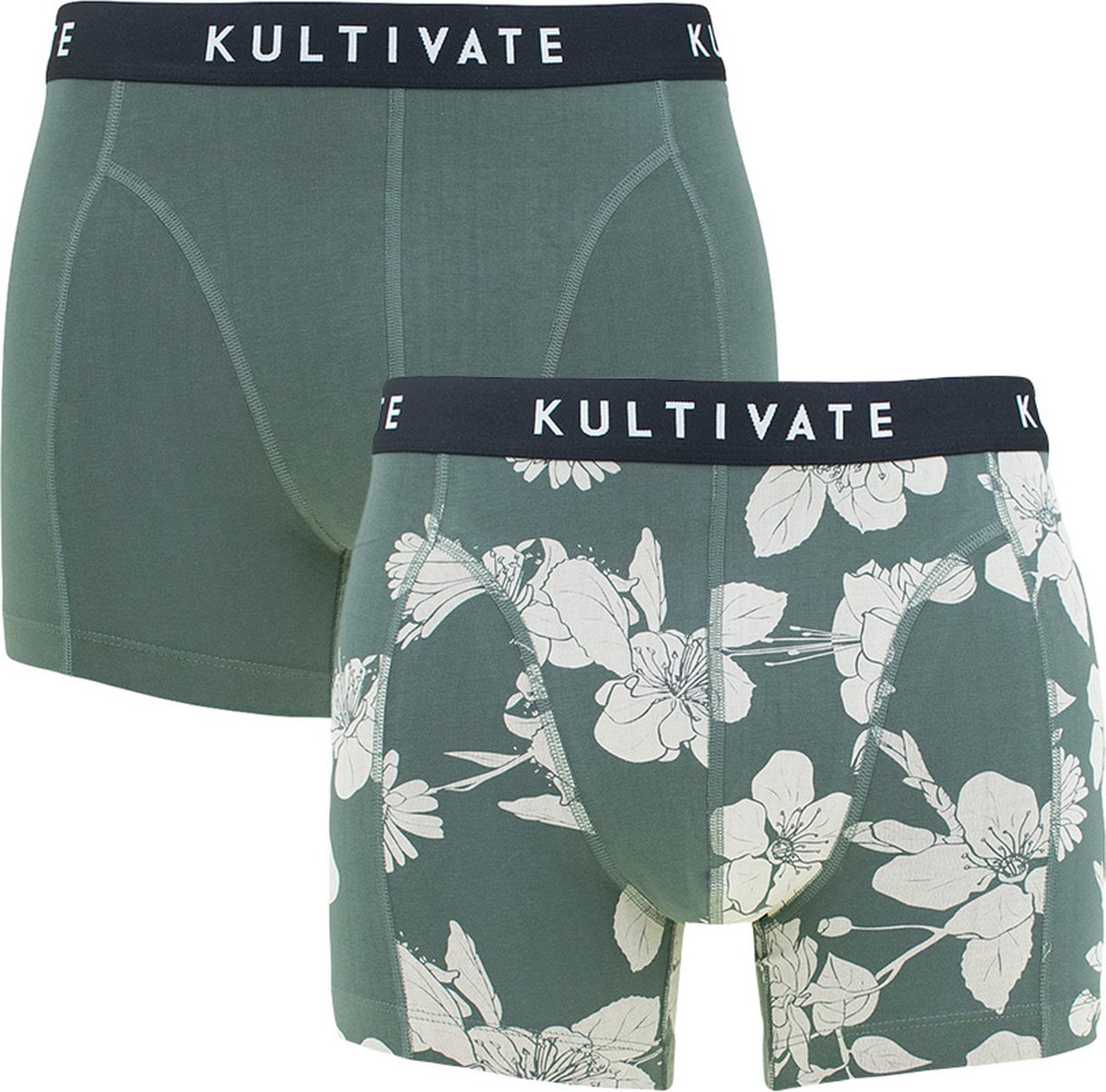 Kultivate flowers 2P boxers groen - XXL