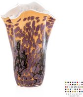 Design vaas Wave - Fidrio TRICOLOR - glas, mondgeblazen bloemenvaas - hoogte 35 cm