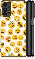 Coque de téléphone Super comme cadeaux pour les Filles Samsung Galaxy A13 4G Coque arrière en Siliconen souple avec bordure noire Emoji