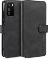 Hoesje geschikt voor Samsung Galaxy A03s - Met Magnetische Sluiting - Ming Serie - Leren Book Case - Zwart