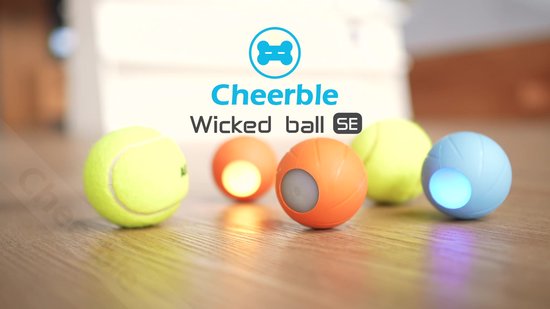 Balle interactive pour chiens et chats Cheerble W1 - Bleu - www