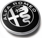 Set van 4 Originele Alfa Romeo naafdoppen Zwart Zilver 60mm Stelvio Giulia