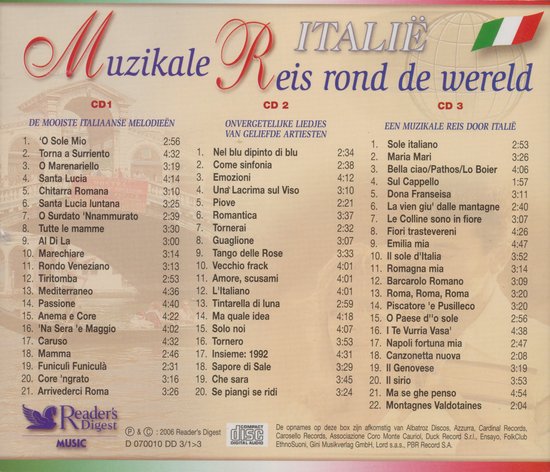 MUZIKALE REIS ROND DE WERELD | ITALIË (Reader's Digest)