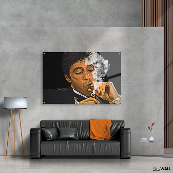 Peinture sur toile de Luxe Scarface | 60 x 90 | Salle de séjour | Chambre à coucher | Bureau | Musique | Design | Art | Moderne | ** 4 CM D'ÉPAISSEUR ! EFFET 3D**