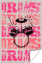 Poster Zwart - Drum - Muziek - 40x60 cm