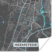 Poster Heemstede - Stadskaart - Kaart - Plattegrond - 50x50 cm