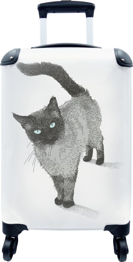 MuchoWow® Koffer - Vacht - Koe - Dieren - Past binnen 55x40x20 cm en 55x35x25 cm - Handbagage - Trolley - Fotokoffer - Cabin Size - Print