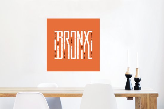 Illustration Bronx sur fond orange 50x50 cm