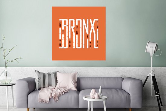 Illustration Bronx sur fond orange 75x75 cm