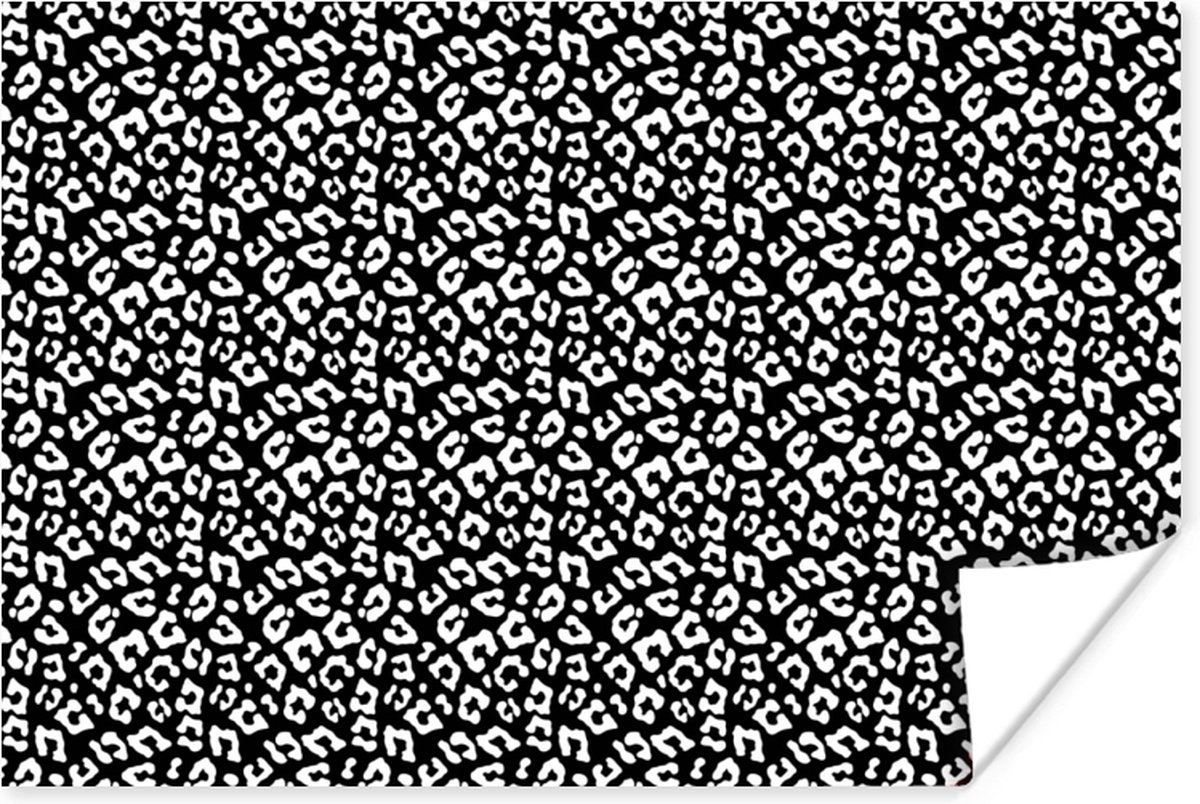 Poster Dierenprint - Zwart - Wit - Abstract - 60x40 cm