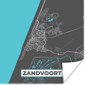 Affiche Carte - Carte - Zandvoort - Plan de la ville - 30x30 cm