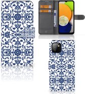 Telefoon Hoesje Geschikt voor Samsung Galaxy A03 Book Case Flower Blue