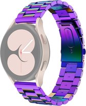 Stalen bandje - RVS - geschikt voor Samsung Galaxy Watch 6 / Watch 6 Classic / Watch 5 / Watch 5 Pro / Watch 4 / Watch 4 Classic / Watch 3 41 mm / Active / Active 2 / Watch 42 mm - multicolor