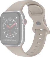 Siliconen bandje - geschikt voor Apple Watch Series 1/2/3/4/5/6/7/8/9/SE/SE 2 met case size 38 mm / 40 mm / 41 mm - maat M/L - steengrijs