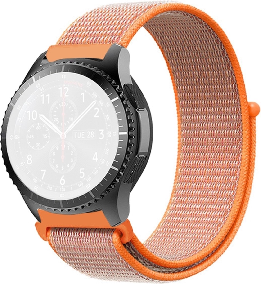 Nylon bandje - geschikt voor Garmin Vivoactive 4 / Venu 3 / Venu 2 / Forerunner 255 / 265 - oranje