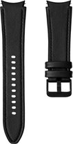 Leren bandje - geschikt voor Samsung Galaxy Watch 6 / Watch 6 Classic / Watch 5 / Watch 5 Pro / Watch 4 / Watch 4 Classic - zwart