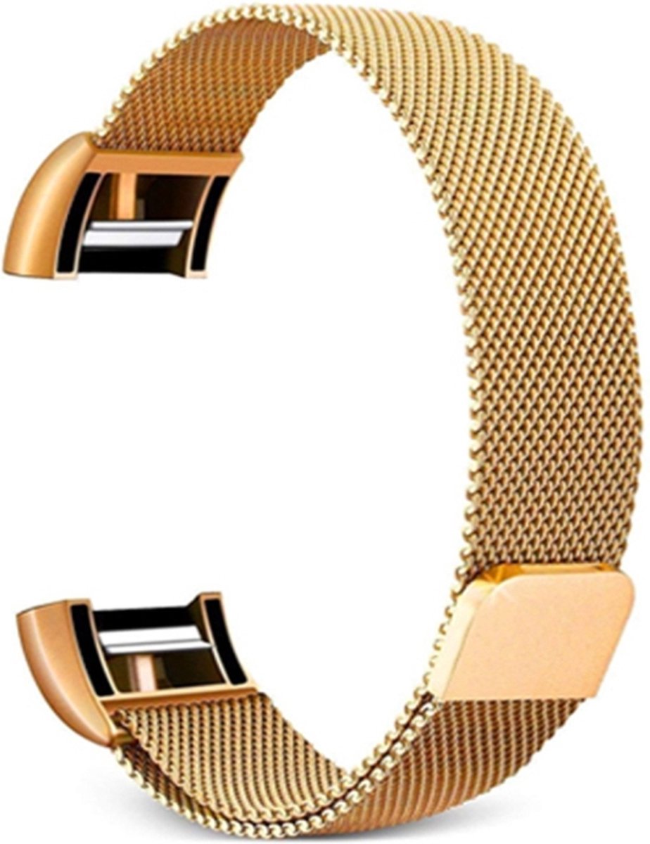 Milanees bandje - geschikt voor Fitbit Charge 2 - maat S/M - goud