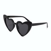DAEBAK Zwarte vrouwen zonnebril in hart vorm [Zwart] met hartjes zonnebrillen Dames Festival Sunglasses