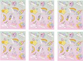 Eenhoorn Stickers | Unicorn Traktatie | 11,5 X 10 cm | Set van 4 Stickervellen
