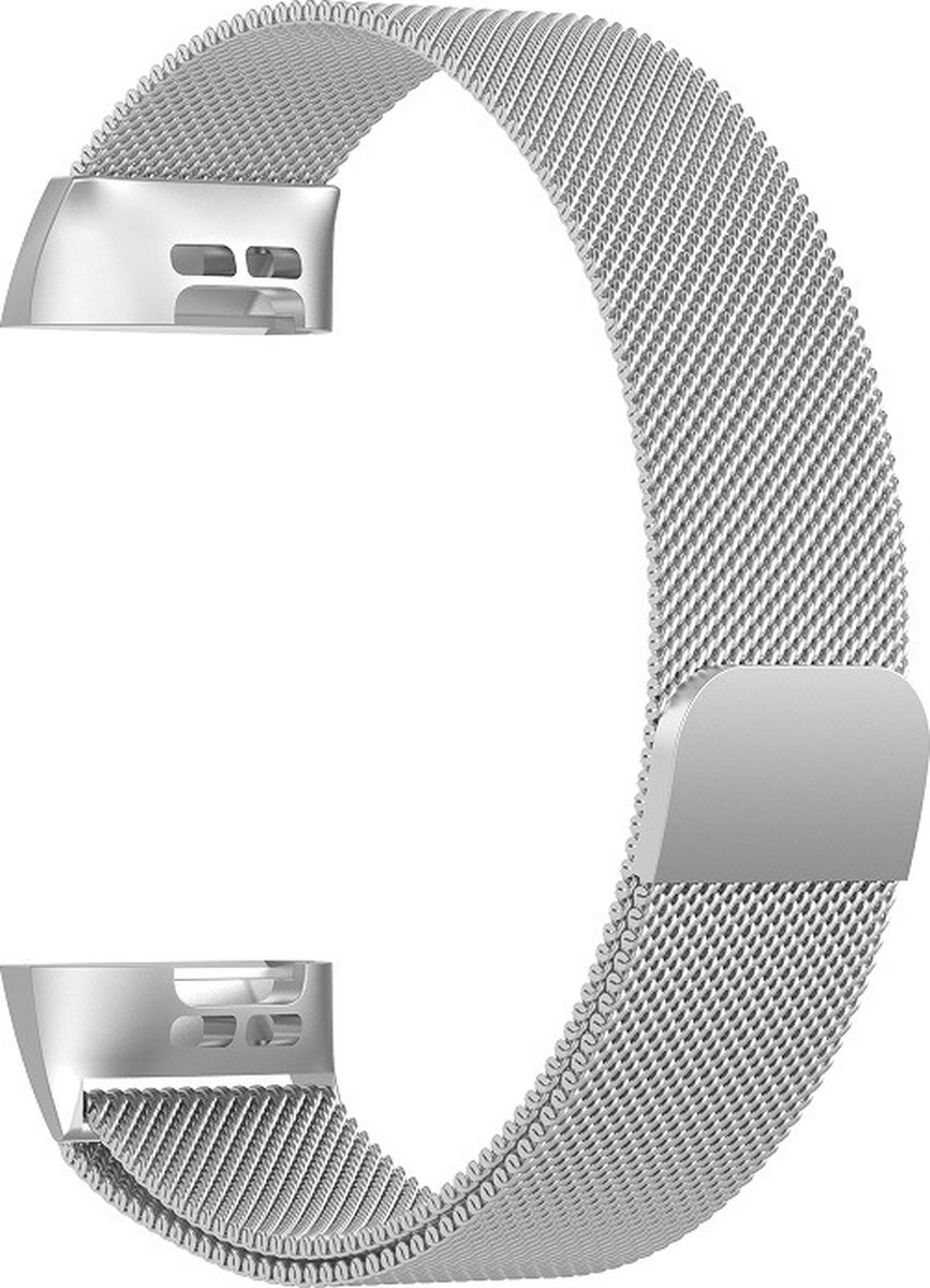Milanees bandje - zwart, geschikt voor Fitbit Charge 3 & Charge 4 - maat S/M