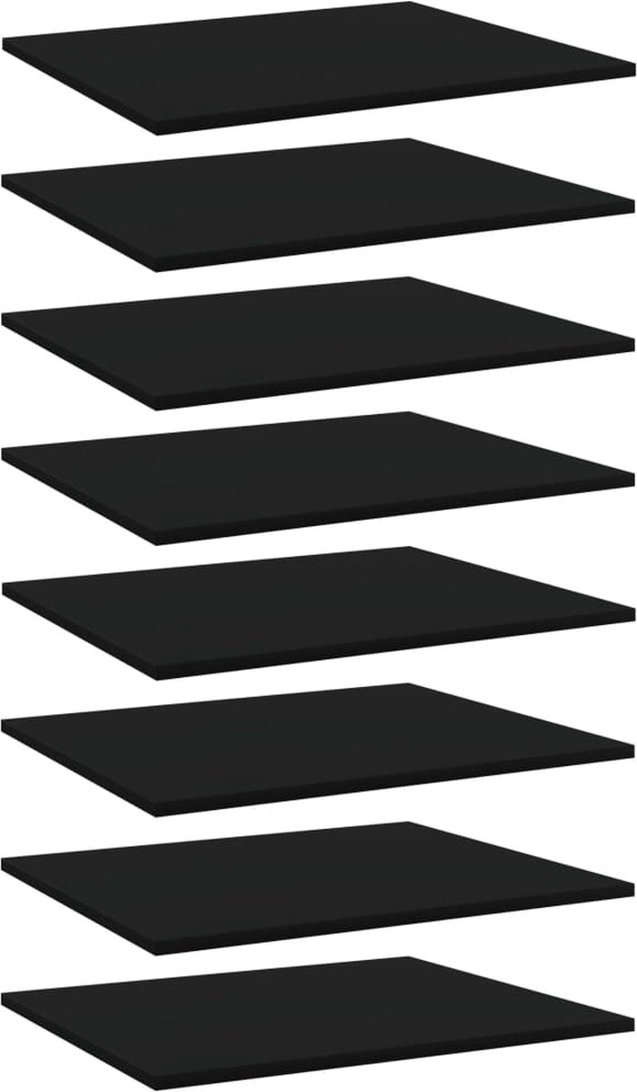 VidaLife Wandschappen 8 st 60x50x1,5 cm spaanplaat zwart
