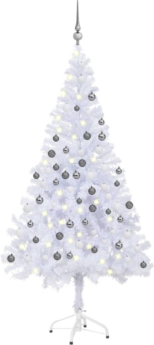 VidaLife Kunstkerstboom met LED's en kerstballen 380 takken 150 cm