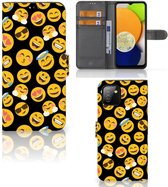 Flip Cover Geschikt voor Samsung Galaxy A03 Telefoon Hoesje Emoji