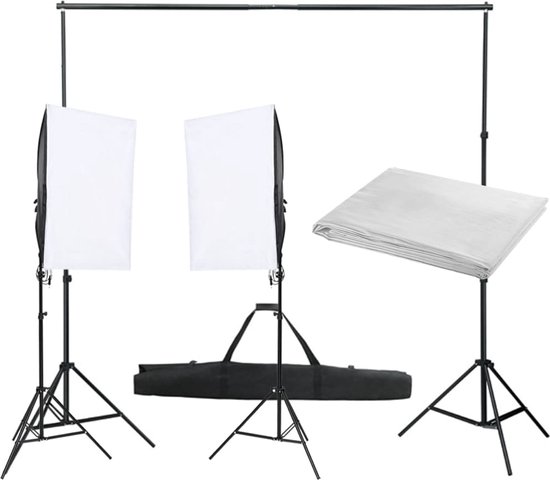 Foto: Vidaxl fotostudioset met verlichtingsset en achtergrond