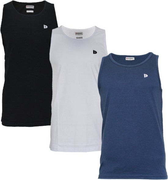 3-Pack Donnay Muscle shirt (589006) - Tanktop - Heren - Black/White/Navy - maat 3XL
