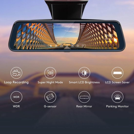 Carview 2, 32-64 gb, 2CH Full HD 1080 Mirror , Starlight Night Vision ...